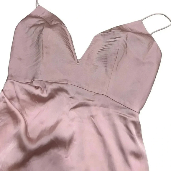 Stylestalker Pink Avianna Front Slit Faux Wrap Slip Dress M - Picture 3 of 5